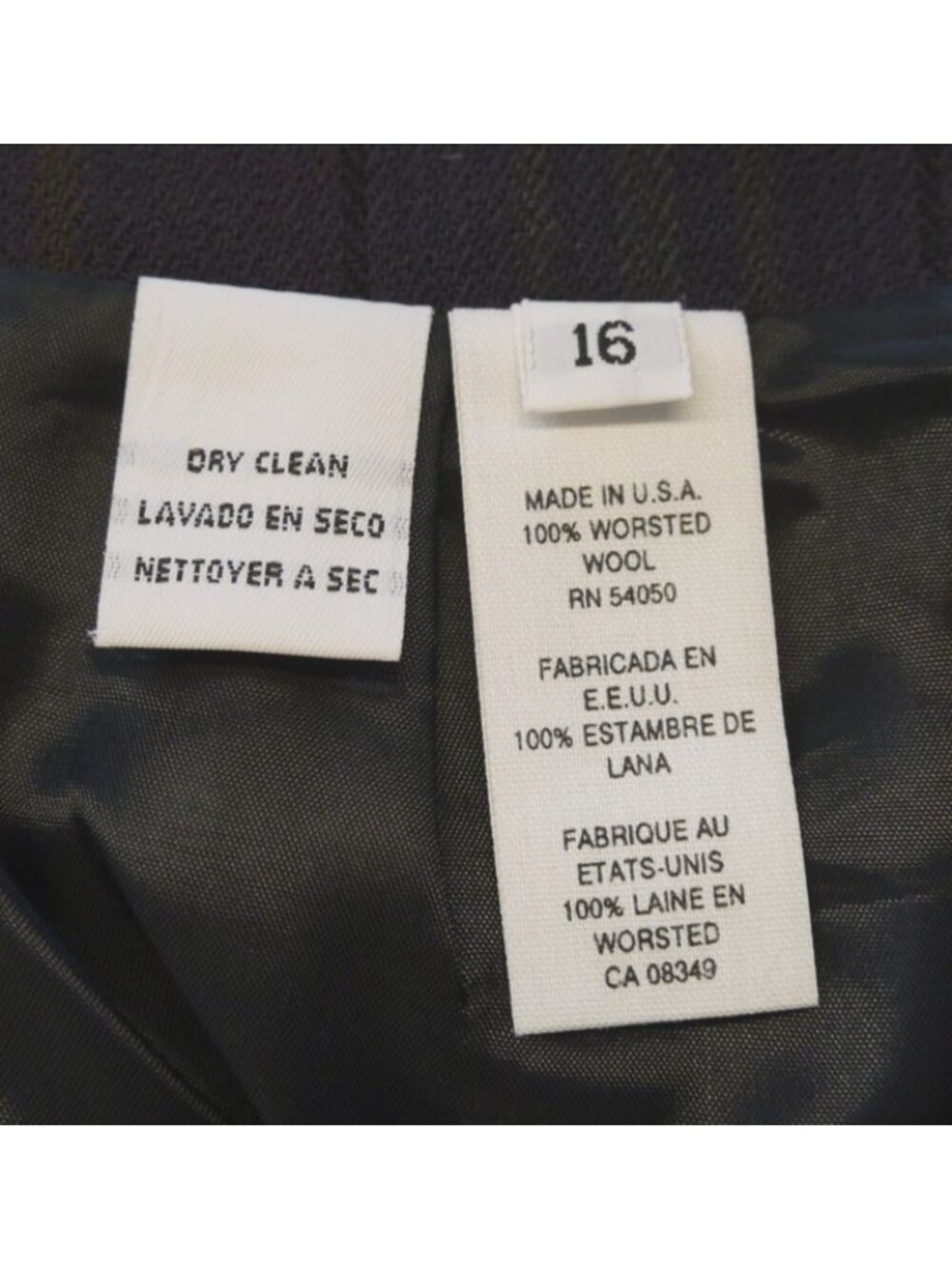 Christian Dior purple plaid wool suit jacket & pencil skirt Women's size 16 - Picture 10 of 10